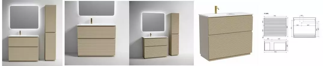 Мебель для ванной «Sancos» Folk Floor 100 капучино левая/правая