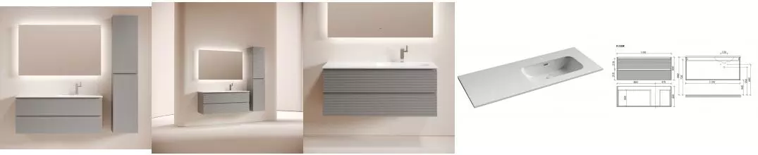 Мебель для ванной подвесная «Sancos» Folk 120 ergraut soft левая/правая