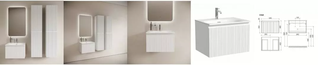 Мебель для ванной подвесная «Sancos» Code 60 белая Мебель для ванной подвесная «Sancos» Code 60 белая