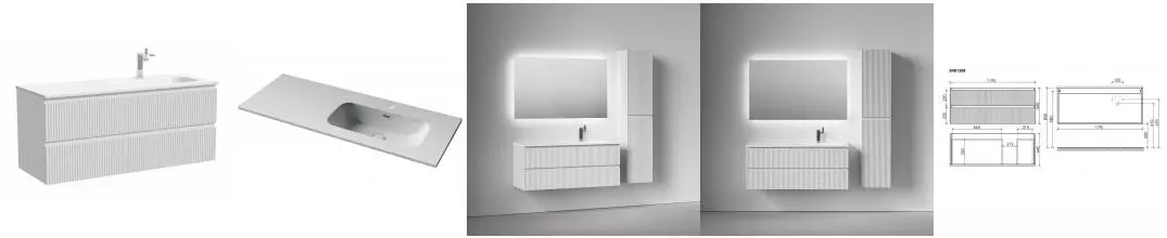 Тумба с раковиной «Sancos» Snob R 120 (Element CN7006R 121/47) подвесная bianco правая