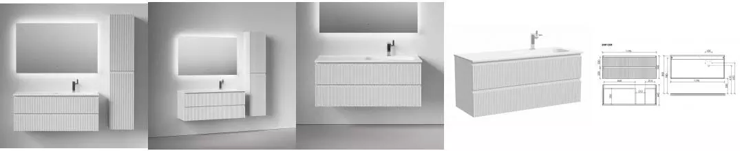 Мебель для ванной подвесная «Sancos» Snob R 120 bianco левая/правая