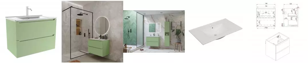 Тумба с раковиной «ZOV» Дион 80 (NS80 80) подвесная фисташковая Тумба с раковиной «ZOV» Дион 80 (NS80 80) подвесная фисташковая