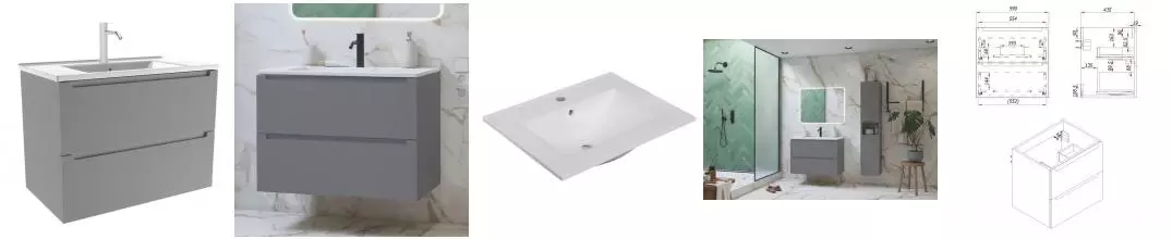 Тумба с раковиной «ZOV» Дион 60 (NS60 60) подвесная платиновая Тумба с раковиной «ZOV» Дион 60 (NS60 60) подвесная платиновая