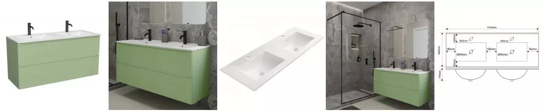 Тумба с раковиной «ZOV» Дион 120 (NS120 120) подвесная фисташковая