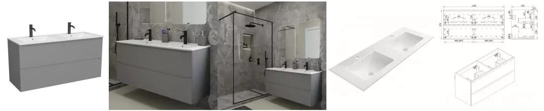 Тумба с раковиной «ZOV» Дион 120 (NS120 120) подвесная платиновая