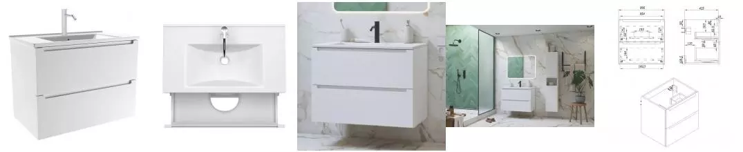 Тумба с раковиной «ZOV» Дион 100 (NS100 100) подвесная белая матовая Тумба с раковиной «ZOV» Дион 100 (NS100 100) подвесная белая матовая