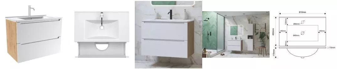 Тумба с раковиной «ZOV» Дион 80 (NS80 80) подвесная белая матовая/дуб Тумба с раковиной «ZOV» Дион 80 (NS80 80) подвесная белая матовая/дуб