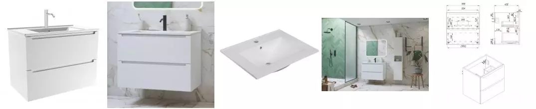 Тумба с раковиной «ZOV» Дион 60 (NS60 60) подвесная белая матовая