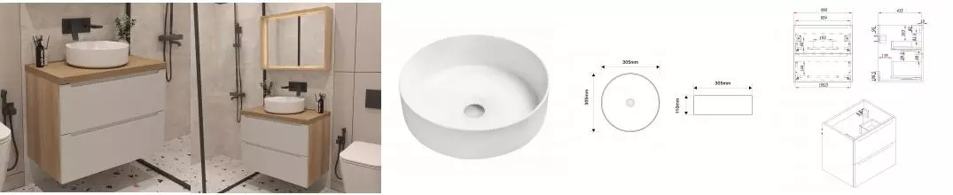 Тумба с раковиной «ZOV» Дион 100 (9514A 30) подвесная белая матовая/дуб столешница туя Тумба с раковиной «ZOV» Дион 100 (9514A 30) подвесная белая матовая/дуб столешница туя