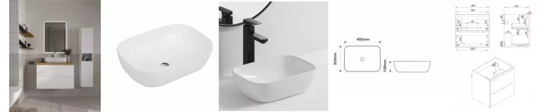 Тумба с раковиной «ZOV» Дион 100 (9387B 45) подвесная белая матовая столешница туя Тумба с раковиной «ZOV» Дион 100 (9387B 45) подвесная белая матовая столешница туя