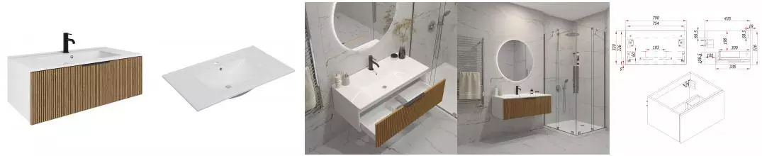 Тумба с раковиной «ZOV» Кито 80 (NS80 80) подвесная тростник/белая Тумба с раковиной «ZOV» Кито 80 (NS80 80) подвесная тростник/белая