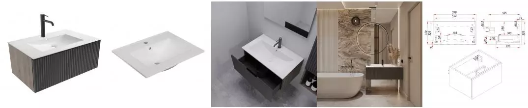 Тумба с раковиной «ZOV» Кито Флавио 60 (NS60 60) подвесная лиони