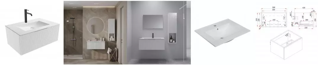 Тумба с раковиной «ZOV» Кито Флавио 60 (NS60 60) подвесная белая