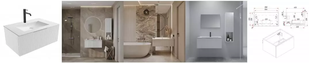 Тумба с раковиной «ZOV» Кито Флавио 100 (NS100 100) подвесная белая Тумба с раковиной «ZOV» Кито Флавио 100 (NS100 100) подвесная белая