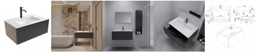 Тумба с раковиной «ZOV» Кито Флавио 80 (NS80 80) подвесная лиони