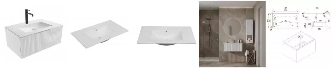 Тумба с раковиной «ZOV» Кито Флавио 80 (NS80 80) подвесная белая