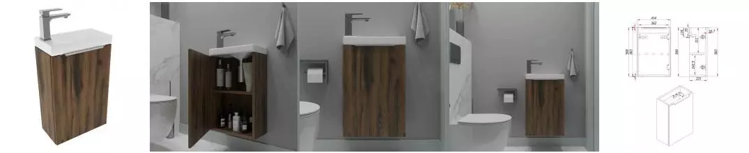 Тумба с раковиной «ZOV» Монови Слим 40 (7091B 42) подвесная аттик универсальная