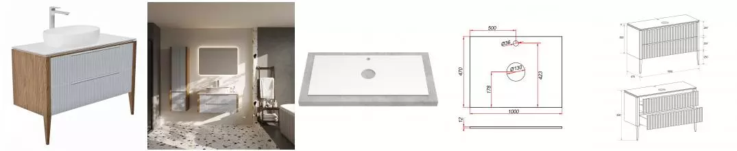 Тумба с раковиной «ZOV» Валенсия 100 (9025 55) подвесная камень/столешница белая Тумба с раковиной «ZOV» Валенсия 100 (9025 55) подвесная камень/столешница белая