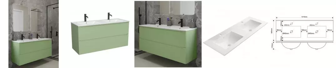 Мебель для ванной подвесная «ZOV» Дион 120 фисташковая