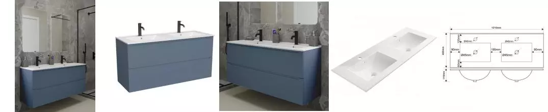 Мебель для ванной подвесная «ZOV» Дион 120 пепельно-синий