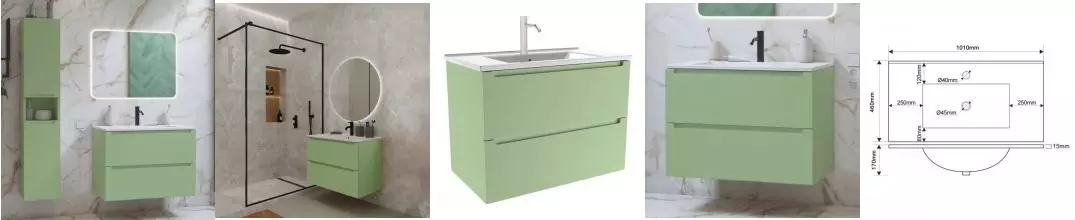 Мебель для ванной подвесная «ZOV» Дион 100 фисташковая