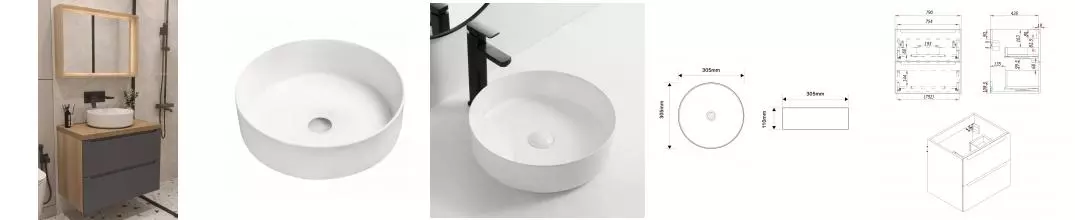 Мебель для ванной подвесная «ZOV» Дион 80 со столешницей графит матовая/дуб Мебель для ванной подвесная «ZOV» Дион 80 со столешницей графит матовая/дуб