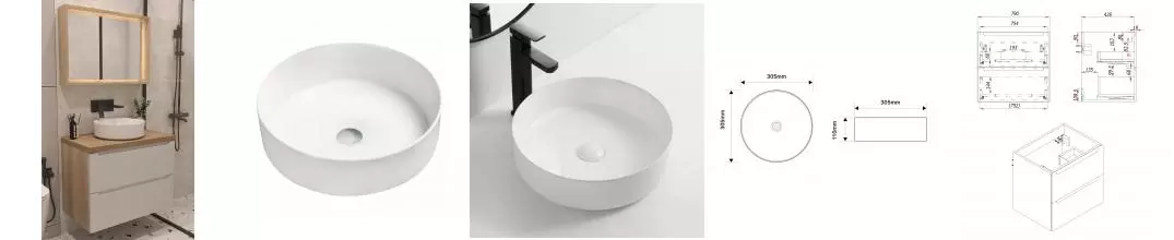 Мебель для ванной подвесная «ZOV» Дион 80 со столешницей белая матовая/дуб Мебель для ванной подвесная «ZOV» Дион 80 со столешницей белая матовая/дуб