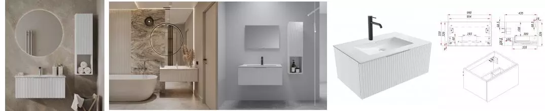 Мебель для ванной подвесная «ZOV» Кито Флавио 100 белая