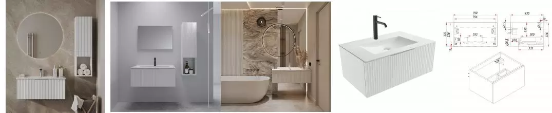 Мебель для ванной подвесная «ZOV» Кито Флавио 80 белая