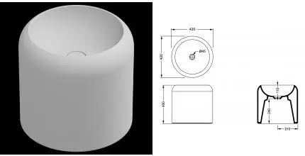 Раковина накладная 42 см GSG Petra PELAVSECOLFS001, белый матовый, шт PELAVSECOLFS001 · Remer, PELAVSECOLFS001