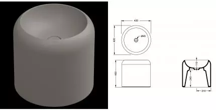 Раковина накладная 42 см GSG Petra PELAVSECOLFS030, Cashmere Matt, шт PELAVSECOLFS030 · Remer, PELAVSECOLFS030