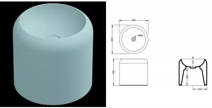 Раковина накладная 42 см GSG Petra PELAVSECOLFS037, Ice Matt, шт PELAVSECOLFS037 · Remer, PELAVSECOLFS037