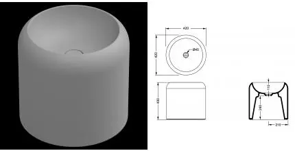 Раковина накладная 42 см GSG Petra PELAVSECOLFS038, Fumo Matt, шт PELAVSECOLFS038 · Remer, PELAVSECOLFS038