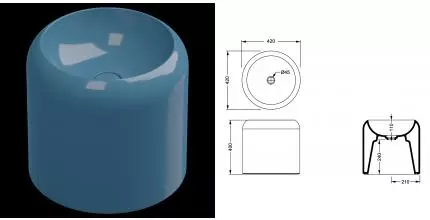 Раковина накладная 42 см GSG Petra PELAVSECOLFS040, Denim Glossy, шт PELAVSECOLFS040 · Remer, PELAVSECOLFS040