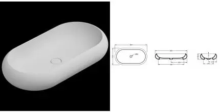 Раковина накладная 80 см GSG Petra PELAV80001, белый матовый, шт PELAV80001 · Remer, PELAV80001