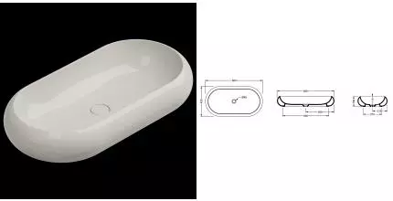 Раковина накладная 80 см GSG Petra PELAV80013, пергамон глянцевый, шт PELAV80013 · Remer, PELAV80013