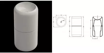 Раковина напольная 42 см GSG Petra PELAVCOLFS013, пергамон глянцевый, шт PELAVCOLFS013 · Remer, PELAVCOLFS013