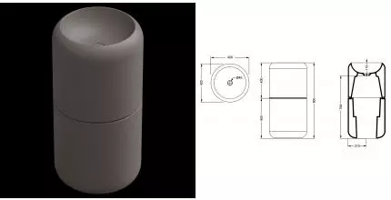 Раковина напольная 42 см GSG Petra PELAVCOLFS029, Tortora Matt, шт PELAVCOLFS029 · Remer, PELAVCOLFS029