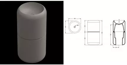 Раковина напольная 42 см GSG Ceramic Design Petra PELAVCOLFS030, Cashmere Matt