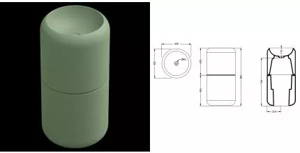 Раковина напольная 42 см GSG Ceramic Design Petra PELAVCOLFS031, Salvia Matt