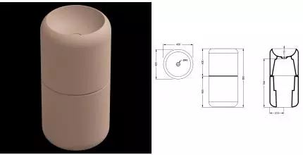 Раковина напольная 42 см GSG Petra PELAVCOLFS032, Cipria Matt, шт PELAVCOLFS032 · Remer, PELAVCOLFS032