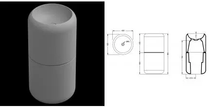 Раковина напольная 42 см GSG Ceramic Design Petra PELAVCOLFS038, Fumo Matt