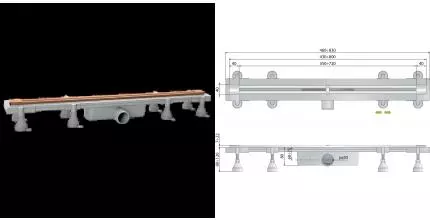 Дренажный канал 80 см, подрезаемый, гидрозатвор, ABS, горизонт выход OMP Tea Sumisura 983.201.8.Q, шт 983.201.8.Q · Remer, 983.201.8.Q