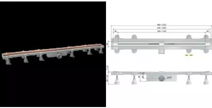 Дренажный канал Sumisura 120см, подрезаемый, гидрозатвор, ABS, горизонт. выход OMP Tea 983.401.8.Q, шт 983.401.8.Q · Remer, 983.401.8.Q