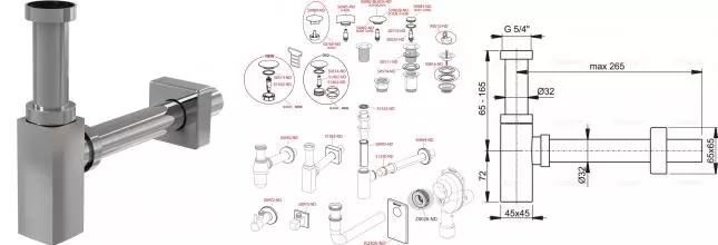 Сифон для раковины «AlcaPlast» A401 хром Сифон для раковины «AlcaPlast» A401 хром
