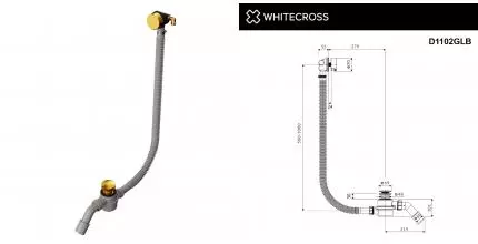 Слив-перелив WHITECROSS FILL (брашированное золото) D1102GLB · New Trendy, D1102GLB Слив-перелив WHITECROSS FILL (брашированное золото) D1102GLB · New Trendy, D1102GLB