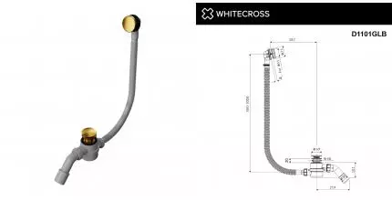 Слив-перелив WHITECROSS ULTIMA (брашированное золото) D1101GLB · New Trendy, D1101GLB Слив-перелив WHITECROSS ULTIMA (брашированное золото) D1101GLB · New Trendy, D1101GLB