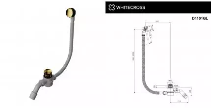 Слив-перелив WHITECROSS ULTIMA (золото) D1101GL · New Trendy, D1101GL Слив-перелив WHITECROSS ULTIMA (золото) D1101GL · New Trendy, D1101GL