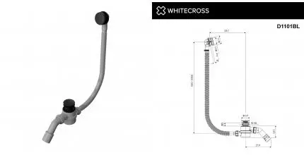 Слив-перелив WHITECROSS ULTIMA (черный мат) D1101BL · New Trendy, D1101BL Слив-перелив WHITECROSS ULTIMA (черный мат) D1101BL · New Trendy, D1101BL