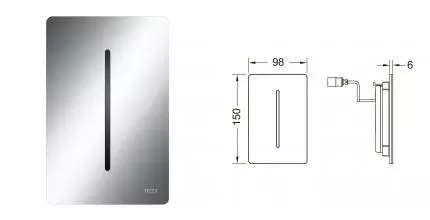 Лицевая панель TECEfilo-Solid Urinal, сталь, хром глянцевый (7,2 В или 230/12 В) 9242076 · TECE, 9242076